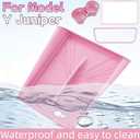 4PCS Silicone Center Console Accessories Kit for Tesla Center Console Mat Cup Holder Insert Screen Edge Protector Frame Mirror Frame Protectors (Pink Model Y Juniper)