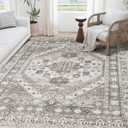 6x9 Area Rugs for Living Room - Stain Resistant Machine Washable Rugs for Bedroom,Non-Slip Backing Large Area Rug (Brown/Beige, 6'x9')