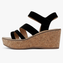 Soda “Sheet” ~ Women Round Toe Multi Strap Wedge Sandal, 7,5