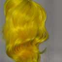 LANICE Yellow Wig Short Bob Wigs with Bangs for Women Loose Wavy Hair Shoulder Length Wigs Synthetic Colorful Wigs for Cosplay Daily PartyUse(Yellow12inch)