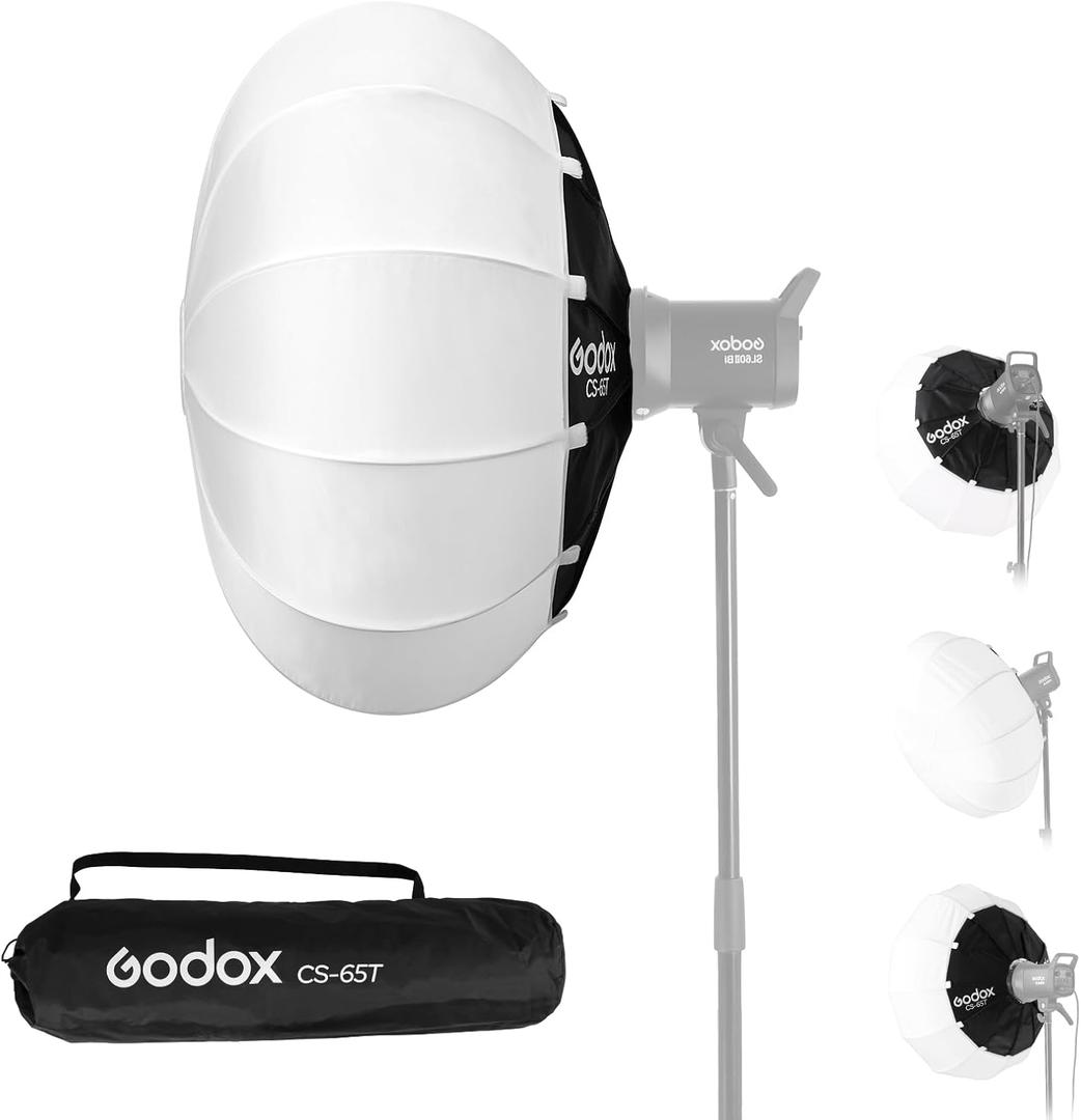 Godox CS-65T Lantern Softbox 26in / 65cm Quick Release 360 Light Diffuser Bowens Mount Lantern Softbox for Godox SL60 SK400 SL150 DP400 DP800 SL300 (26)