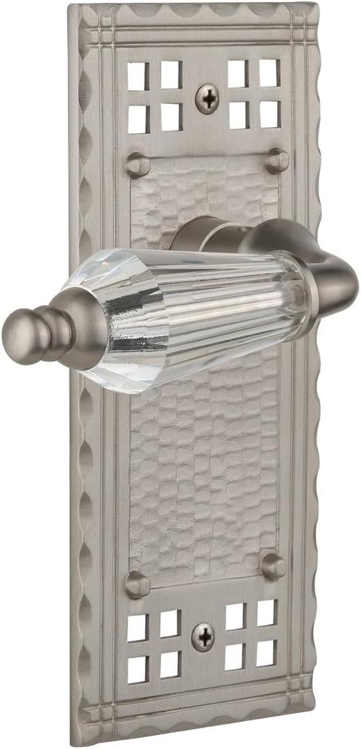 Nostalgic Warehouse Craftsman Plate with Parlor Lever, Double Dummy, Satin Nickel