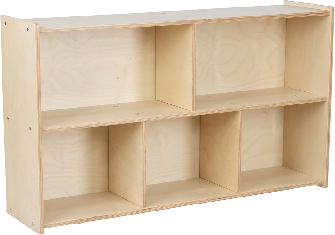 Classroom Storage Shelves, 5-Cubby Storage Unit, Birch Plywood Montessori Toy Shelf for Classroom, Preschool, Playroom - 27" Height