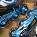 MammyGol Adjustable Inline Skates for Kids Boys Girls Youth Beginner with Light up Wheels Ages 4-16 (Blue)