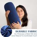 Remerry 2 Pcs 17 x 7 Inches Velvet Neck Roll Pillow Cover with Zipper, Soft Bolster Pillowcases for Cylindrical Pillow (Cover Only, Bolster Not Included)(Navy Blue)