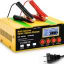 12-Amp Smart Battery Charger,Lithium,Lead-Acid(AGM/Gel/SLA) Pulse Repair Car Battery Charger,Trickle Charger,Maintainer/Deep Cycle Charger,12V/10A | 24V/7.5A for Automotive,Boat,Motorcycle,Lawn Mower