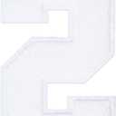 8" Chenille Number Patches Large Iron on Patches White Number Clothing Applique Patches (2)