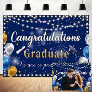 7x5 ft Graduation Backdrop 2025 Congrats Grad Backdrop Banner Blue Sliver Graduation Yard Sign Banner 2025 Graduations Decorations Photography Background