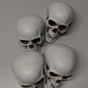 Sratte 4 Pcs Halloween Human Skull Model Adult Plastic Skull Decor Fake Head Decorations Realistic Head Bone Model Human Skeleton Statue (5.1 Inch)