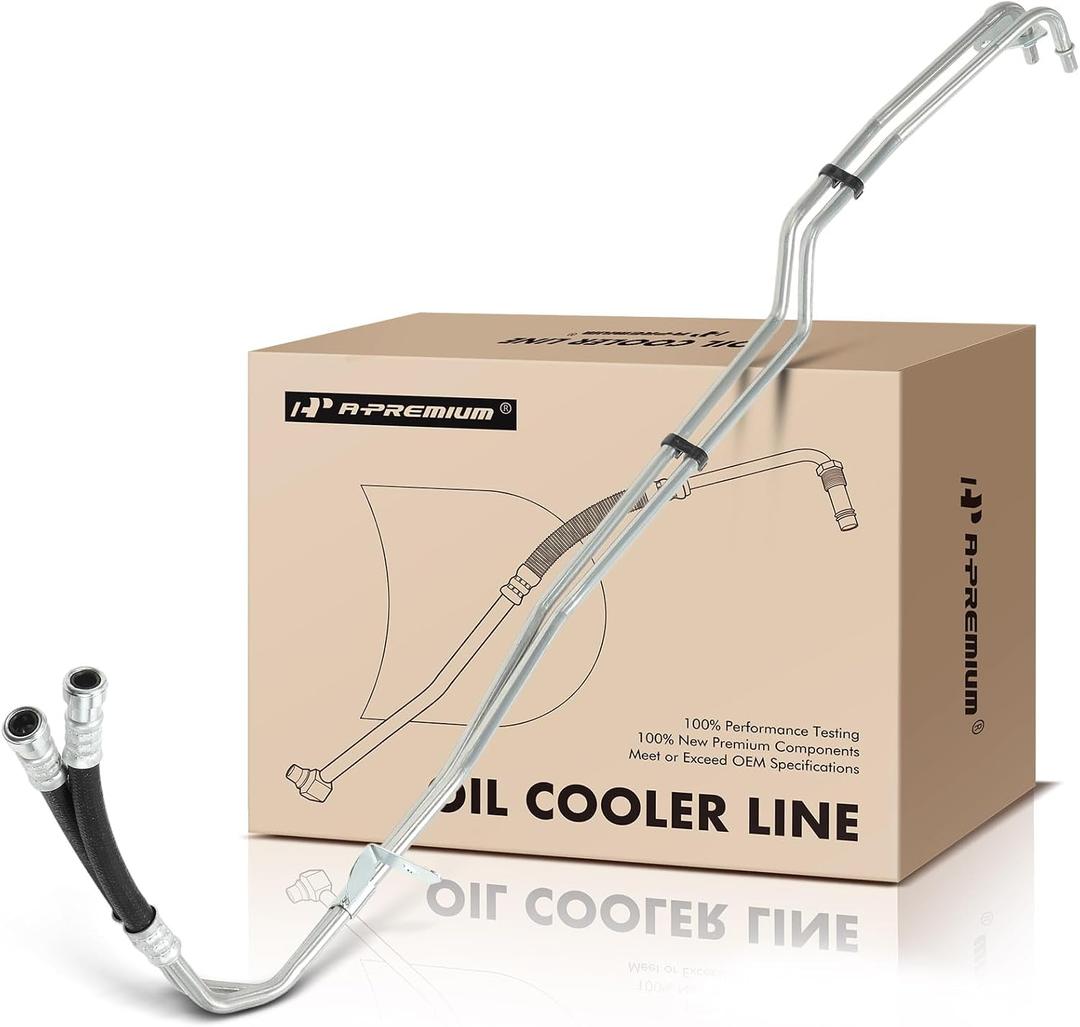 A-Premium Automatic Transmission Oil Cooler Line Hose Assembly | Compatible with Ford F-250 Super Duty 2017-2022 6.2L, F-350 Super Duty 2017-2019 6.2L, 6-speed Transmission