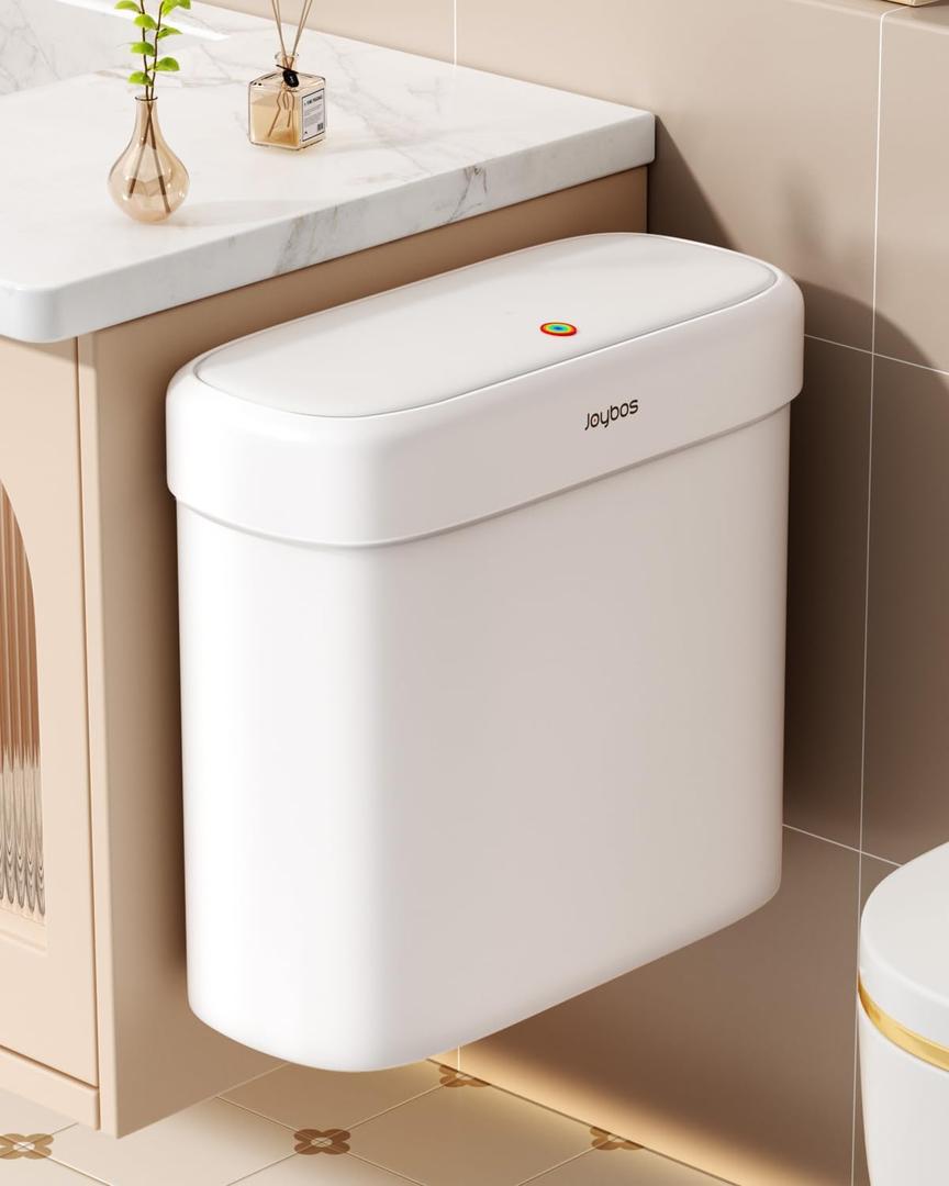 Bathroom Trash Can with Lid, 2.2 Gallon Automatic Touchless Motion Sensor Small Garbage Can, Smart Slim Trash Bin for Kitchen, Office, Bedroom, Living Room