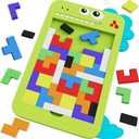 MindPal 40 Pcs Wooden Blocks Puzzles, Jigsaw Puzzles, Wooden Brain Teaser IQ Game Toy, Educational Puzzle, Intelligent Tangram 3D Russian Blocks for 3+ Years Old Kids
