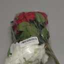 20PCS Artificial Roses with Long Stems - Realistic Silk Flowers, Fake Roses Real Touch Bouquet of Roses for Home Decor, Bridal Wedding Party Table Centerpieces, Bulk Faux Rose Flowers (White Red)