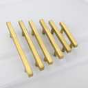 Goldenwarm 2 Pack Gold Cabinet Handles 4"(102mm) Brushed Brass Cabinet Pulls T Bar Drawer Pulls for Kitchen Cupboard & Drawer Hardware