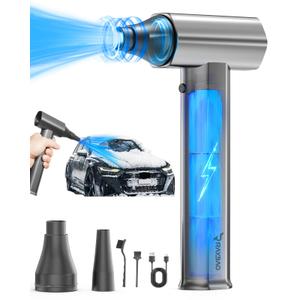 Snow Whiz Turbo Blower, 130,000 RPM High-Speed Cordless Mini Snow Blower Air Duster, 4-Gear Jet Dry Blower for Light Snow, Computer Keyboard, Car & Outdoor Cleaning