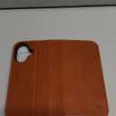 SHIELDON Case for iPhone 16 6.1", Genuine Leather Wallet Wireless Charging Detachable Magnetic RFID Blocking Credit Card Holder Kickstand Protective Case Compatible with iPhone 16 5G - Retro Brown