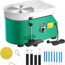 Pottery Wheel Pottery Forming Machine 25CM 350W Electric Pottery Wheel with Detachable Basin Foot Pedal DIY Clay Tool Ceramic Machine Work Clay Art Craft (Green)1