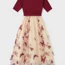 PATPAT Family Matching Outfits Dresses and Sweatshirt Fall Winter Off Shoulder Dresses and Long Sleeve Sweatshirt (XL)