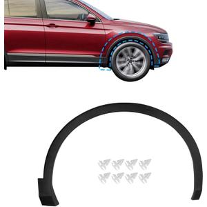 Front Right Fender Trim Compatible with Volkswagen Tiguan 2018-2023 2.0L l4 Replace# 5NN854732A9B9 VW1291109 Front Passenger Side Wheel Fender Flares Opening Arch Trim