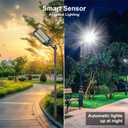 Solar Street Lights Outdoor,5000W Solar Street Light with Motion Sensor,7000K Dusk to Dawn Security Flood Lights IP66,Fence Solar Lights Outdoor Waterproof, Yard, Driveway, Farm, XL-2 Pack