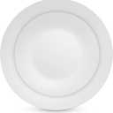 Munfix 100 White Plastic Plates Set, 50 Pcs 10.25 Inch Dinner and 50 Pcs 7.5 Inch Plastic Dessert Plates, Elegant Fancy Heavy Duty Disposable Plates for Party, Wedding, White