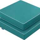 MIULEE Turquoise Outdoor Chair Cushions Set of 2, 19x19x3 Inch Waterproof Patio Seat Cushions for Outdoor Furniture Couch Sofa, 3 Year Color Fastness High Density Foam with Adjustable Ties