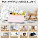 3-Pack Storage Baskets for Organizing | Woven Shelf Toy Basket | Rope Baskets for Gifts Empty | Closet Organizer Bins with Handles | Cube Decorative Box | 13.7×7.1×6.7” | Mixed Pink