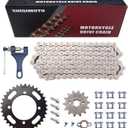 Motorcycle 420 Drive Chain 120 Links 420 35 Tooth Rear Sprocket Front Sprocket 420-13T for 50-125cc CRF150 Grom YZ80 SSR Apollo Lifan 4 Wheeler ATVS Quad Go Kart Dirt Pit Mini Bike Parts