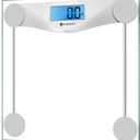 Etekcity Digital Body Weight Bathroom Scale, Large Blue LCD Backlight Display, High Precision Measurements,6mm Tempered Glass, 400 Pounds (11.9 x 11.9 x 0.95 inches, Blinding Silver)