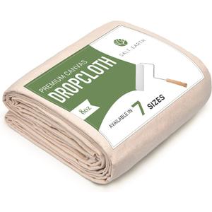 Salt Earth Canvas Drop Cloth 1Pc, Reusable Paint Drop Cloth, 100% Recycled Cotton Canvas Tarp Cover for Painter, Furniture, Floor Protection, All Purpose Painters Dropcloth for Christmas DIY (9x12FT), Pack of 1 - 9x12