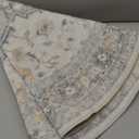 GENIMO 5FT Round Area Rugs for Living Room, Circle Rugs Machine Washable Low Pile, Chenille Non Slip Vintage Rug for Bedroom, Dining Room, Home Office, Light Taupe Brown