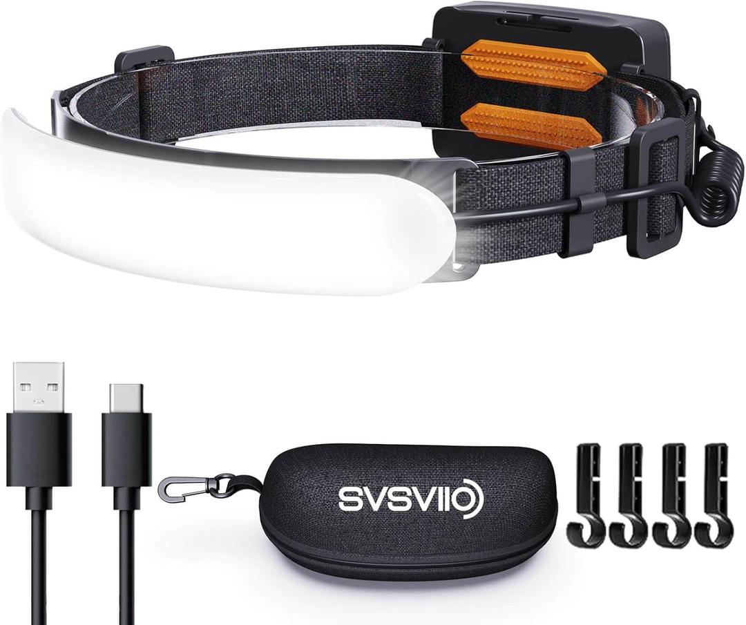 svsviio Headlamp Rechargeable PRO+,7500mAh 1500 Lumen Super Bright 230Beam LED Head Lamp,Head Lights for Forehead,3 Modes,IPX6 Headlamps for Adults Camping/Mechanic/Hard Hat