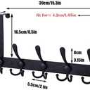 Over The Door Hooks,Coat Rack for Hanging Clothes Hat Towel (Heavy Duty Black 1pcs)