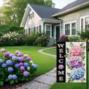 Hydrangea Spring Summer Garden Flag 12.5x18 Inch Double Sided Outside, Floral Welcome Yard Outdoor Flag