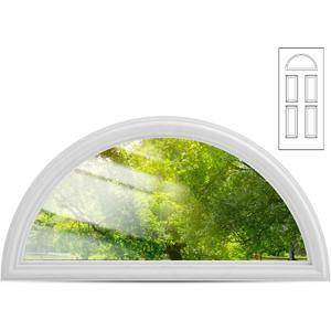 Pushglossy 22" x 10" Entry Door Glass Insert Half Round Top Exterior Door Window Inserts Replacement Kit for Home Improvement(1 Lite Low-e Glass,White)