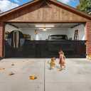 Retractable Baby Gates Extra Wide 200 Inch, 42 Inch Tall Mesh Dog Gate with Reinforcement Rods, Hardware Mounted Safety Gate for Large Openings, Stairs, Garage, Deck, Driveway, Indoor Outdoor, Black