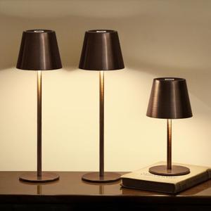 3 Pack Cordless Table Lamp, Portable Battery Operated Lamp with 3 Color Temps and Stepless Dimming, Rechargeable Table Lamp for Dinner, Desk, Cafe, Outdoor (Brushed Mocha)