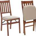 MECO STAKMORE Arts and Craft Folding Chair Fruitwood Finish, (Set of 2) , 22.5 in x 17 in x 35.5 in
