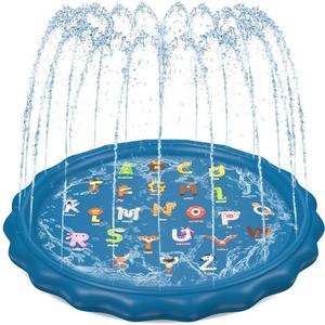 Jasonwell Splash Pad Sprinkler for Kids 60" Splash Play Mat Outdoor Water Toys Inflatable Splash Pad Baby Toddler Pool Boys Girls Children Outside Backyard Dog Sprinkler Pool for Age 1 2 3 4 5 6 7 8 9