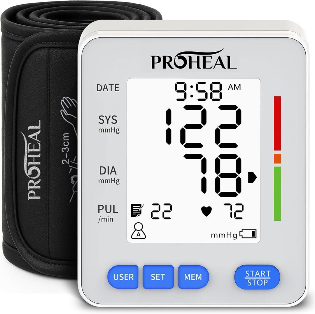 Blood Pressure Monitor for Home Use with Large Upper Arm Cuff - Automatic Talking Pulse and BP Machine with 240 Memory Recalls for 3 Users - Carrying Bag and Batteries Included, Backlit Digital LCD