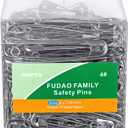 Large Safety Pins 2.2 inches (56mm), Size 4, 200 pcs, Nickel - Plated Steel (200)