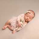 Newborn Lace Romper, 2 PCS Baby Girl Photography Props, Newborn Girl Photography Outfits with Flower Headband for Infants