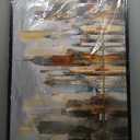 Framed Wall Art Large Cityscape New York Wall Decor Canvas Prints Abstract Brown City Theme Paintings Modern Canvas Wall Art for Living Room Bedroom Big Size 29"x58" Black Framed