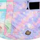 3 Pack Female Dog Diapers - Reusable Diapers for Doggie in Heat - Highly Absorbent Dog Diapers Female for Pet Incontinence with Adjustable Snaps (Tie Dye, XL) (X-Large(17.5"-27"Waist))