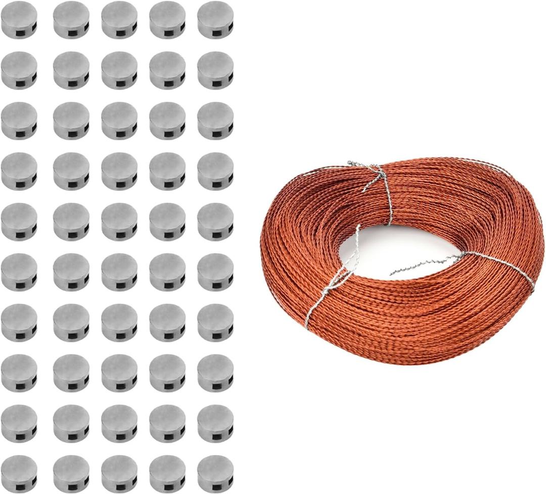 50PCS 10x6mm Round Lead Seals Security Meter Seals with Copper Wires (100m)