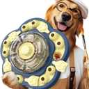 KADTC 3 Levels of Challenge Dog Puzzle Feeder Toy U.S. Brand - Design Spin-to-Release Treat Dispenser For Small Medium Large Dogs Boredom Buster Mental Stimulation Enrichment Slow Feeding Puzzles Toys, Sunflower Blue