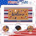 Dunzy 2 Pcs 4th of July Patriotic Doormat 250 Anniversary Outdoor Rug Red White Blue USA Welcome Doormat Ice Cream Non Slip Floor Mat for Independence Day Memorial Day Entrance Front Porch Summer