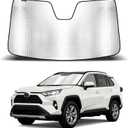 Car Windshield Sunshade Compatible with Toyota RAV4 (2019-2025) Custom Windshield Cover Shade for RAV4 Heavy Duty Foldable Sun Shade Reflective Aluminum Film Block UV Rays