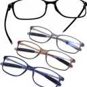 AQWANO 2Pack Computer Reading Glasses Men Women Blue Light Blocking, Lightweight TR90 Flexible Frame Readers Glasses Anti Glare,2.0