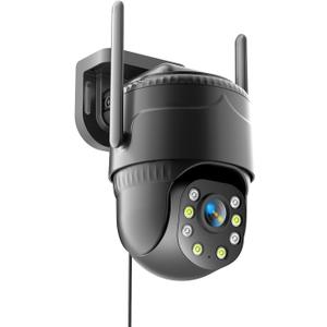 4G LTE Cellular Security Camera for Outdoor No WiFi, Plug-in Powered, Pan-Tilt Rotation, Motion Detection Two-Way Talk, Remote Control,Unlimited Data Built-in SIM Card